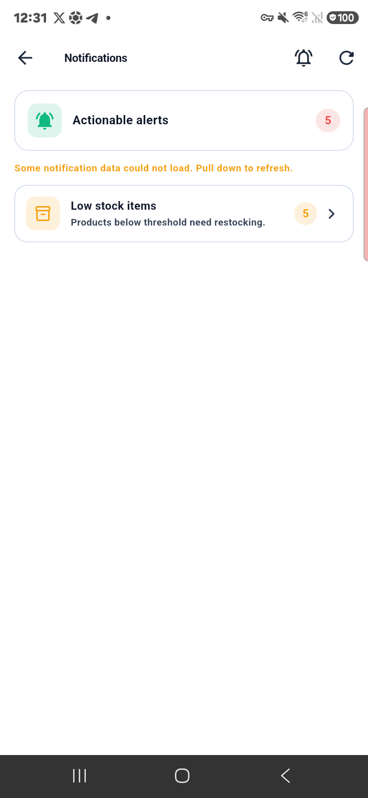 Retail notifications on Samsung phone